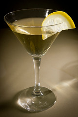 Glass with daiquiri and lemon