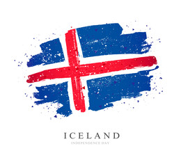 Flag of Iceland. Vector illustration on a white background.