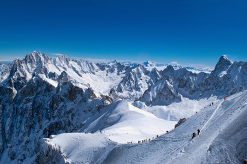 Snow covered French Alps
