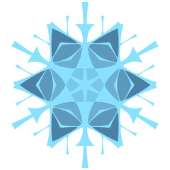 Original stylized snowflake for a logo on winter themes. Snow icon in flat style for christmas design.