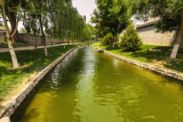 Traditional Chinese City Garden Park.