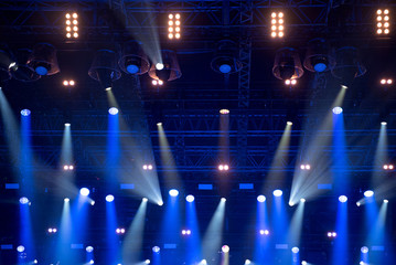 Fototapeta na wymiar Blue stage lights