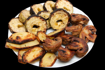 grilled vegetables on a white plate