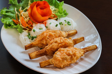  Fried Shrimp with Sugar Cane.
