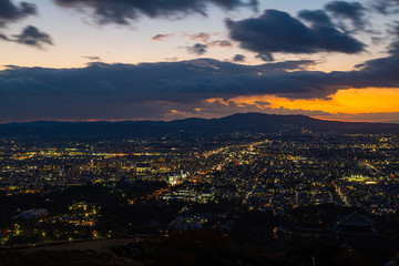 Fototapeta na wymiar 奈良 若草山からの夕景