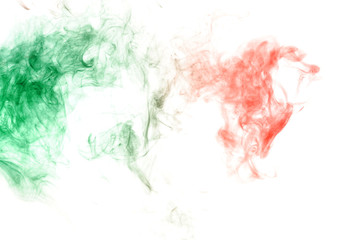 Green and red smoke on a white background. Print for clothes. Disease and viruses.