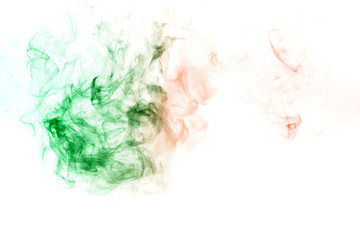 Wavy green smoke or ink pattern on a white isolated background. Print for clothes. Disease and viruses.