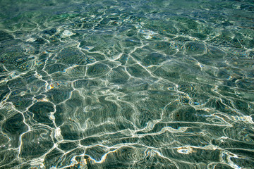 Fototapeta na wymiar Surface of transparent water on the beach.