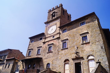 Fototapeta na wymiar Municipal palace, Cortona, Tuscany, Italy