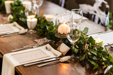 wedding table setting - Powered by Adobe