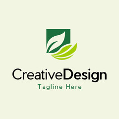 Abstract green leaf logo icon vector design. Landscape design, garden, Plant, nature and ecology vector logo, Green Leaf Icon Vector Illustrations