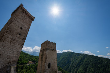 Pacentro, L'Aquila, Abruzzo.  Caldora Castle.  The castle Caldora or castle Cantelmo is an ancient...