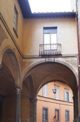 Fototapeta na wymiar View of the historical center of Cortona, Tuscany, Italy