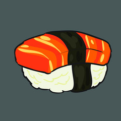 illustrator sushi salmon japan food