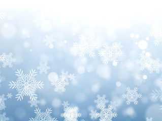Naklejka na ściany i meble Abstract Winter Background With Christmas Snowflakes