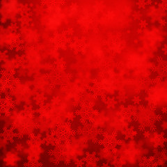 Naklejka na ściany i meble Red Abstract Christmas Snowflakes Background