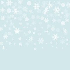 Naklejka na ściany i meble Christmas Snowflakes On Blue Background