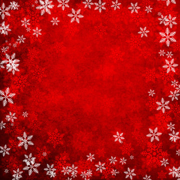 Red Abstract Christmas Snowflakes Background