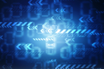 2d illustration Abstract futuristic electronic circuit technology background