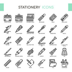 Stationery Elements , Thin Line and Pixel Perfect Icons
