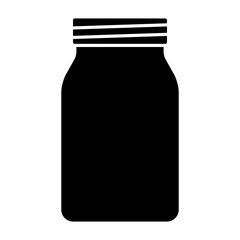 Mason jar glass container flat vector icon for food apps and websites