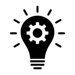Lightbulb with idea innovation flat vector  icon for business apps and websites