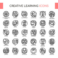 Creative Learning, Thin Line and Pixel Perfect Icons
