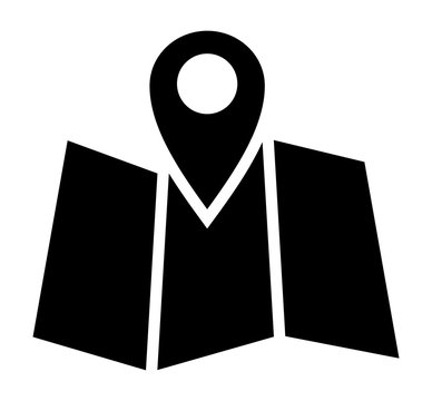 recommend clip art: Trifold map with GPS location marker flat vector icon for navigation apps and websites