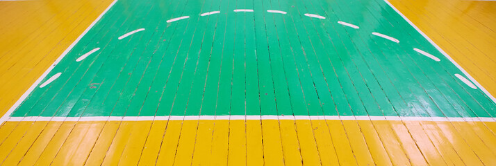 School sporting hall. Detail of markings on the floor in the gym. © svetlanaz