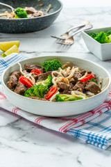 Beef and broccoli noodles