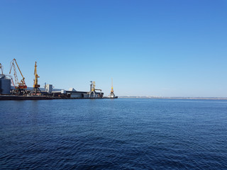 Landscape shooting of an industrial port city Odessa