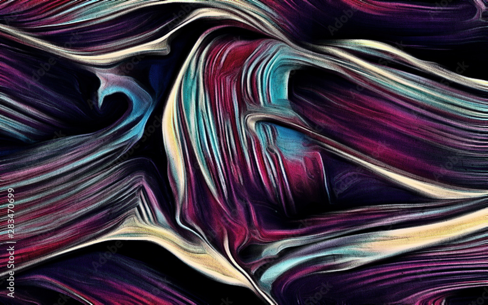 Aufkleber abstract fractal psychedelic shape texture with color pencil stylization