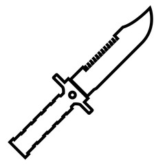 Knife tactical line icon, logo isolated on white background
