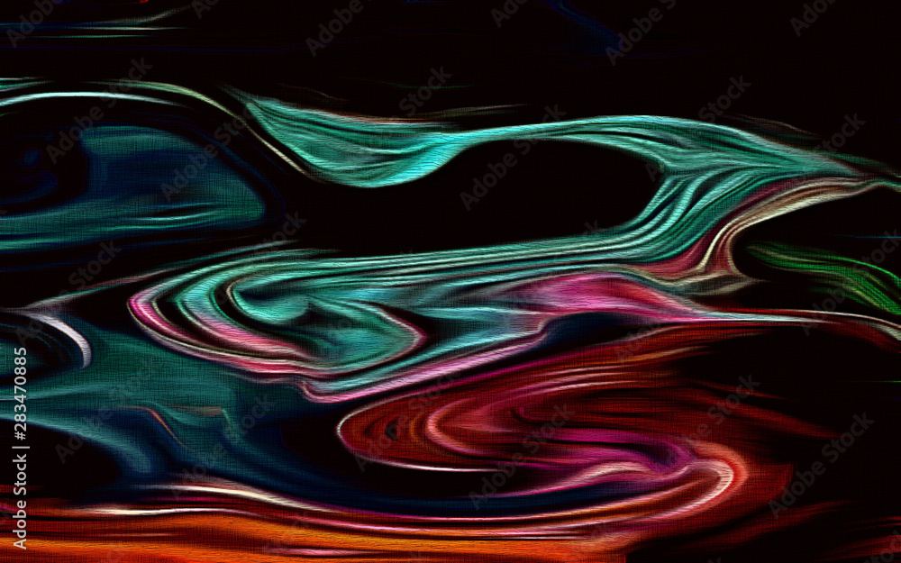 Poster abstract fractal psychedelic shape texture with color pencil stylization