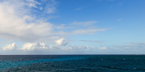 Panoramic photo of a surf wave