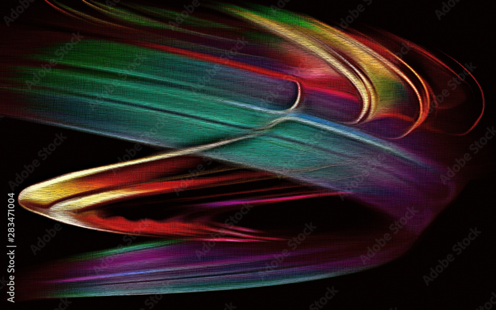 Aufkleber abstract fractal psychedelic shape texture with color pencil stylization