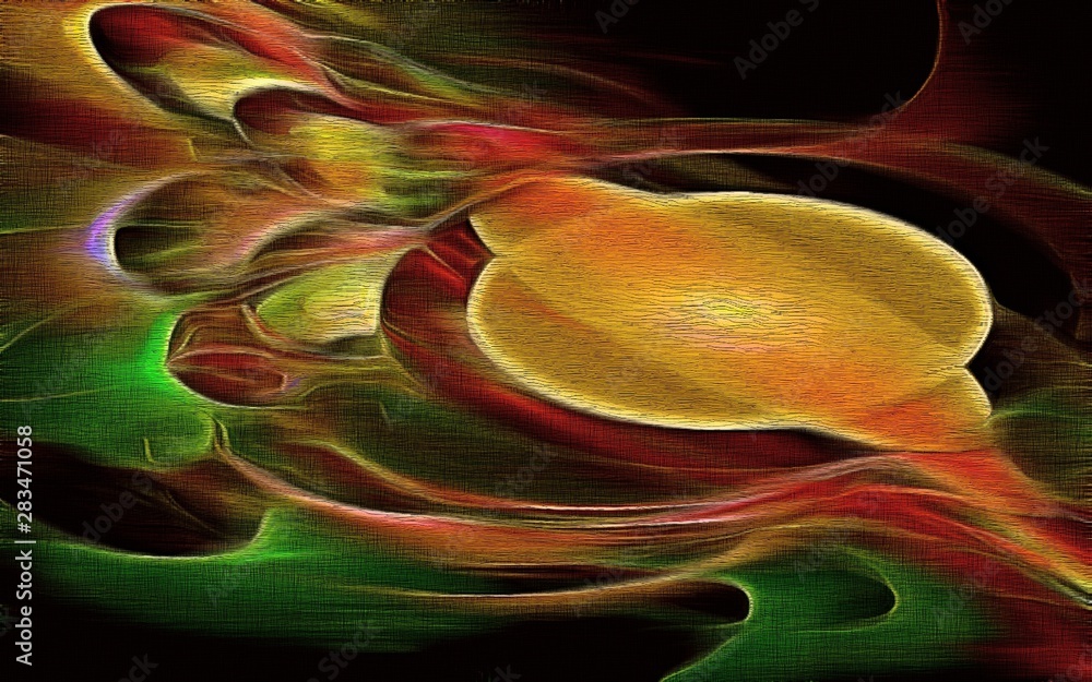 Aufkleber abstract fractal psychedelic shape texture with color pencil stylization