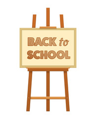 Back to school text art easel vector