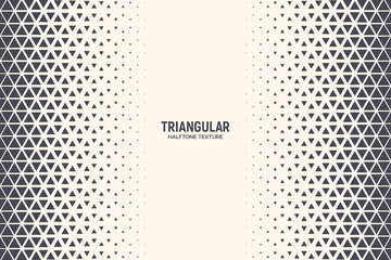 Triangles Vector Abstract Geometric Technology Background. Halftone Triangular Retro Style Simple Pattern. Minimal Style Dynamic Tech Wallpaper