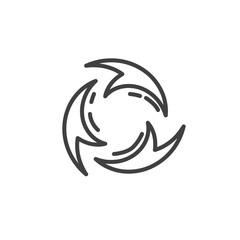 Obraz premium Reload arrows line icon. linear style sign for mobile concept and web design. Three circular arrows outline vector icon. Symbol, logo illustration. Vector graphics