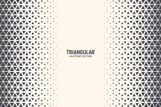 Triangles Vector Abstract Geometric Technology Background. Halftone Triangular Retro Style Simple Pattern. Minimal Style Dynamic Tech Wallpaper