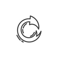 Refresh arrow line icon. linear style sign for mobile concept and web design. Redo arrow outline vector icon. Symbol, logo illustration. Vector graphics