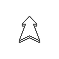 Straight arrow line icon. Move ahead cursor linear style sign for mobile concept and web design. Up Direction Arrow outline vector icon. Symbol, logo illustration. Vector graphics