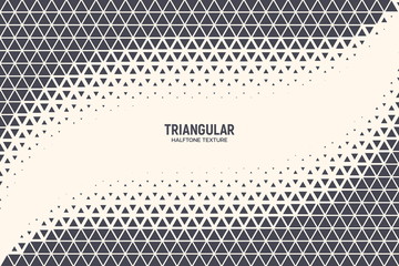 Triangle Particles Halftone Vector Abstract Geometric Technology Oscillation Wave Isolated on Light Background. Half Tone Triangular Retro Simple Pattern. Minimal 80s Style Dynamic Tech Wallpaper