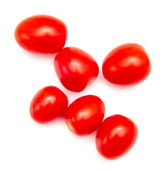 Red cherry tomatoes on a white background