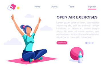 Relaxation Sport Clipart. Healthy Old Wear, Lifestyle, Together Activity, Energy Clip. Open Air Leisure for Exercise Playing. Cartoon Flat Vector Illustration Hero Image Isometric Banner.