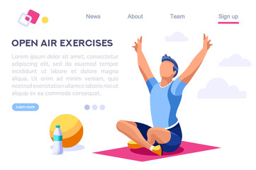 Relaxation Sport Clipart. Healthy Old Wear, Lifestyle, Together Activity, Energy Clip. Open Air Leisure for Exercise Playing. Cartoon Flat Vector Illustration Hero Image Isometric Banner.