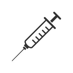 Syringe injection glyph icon, vector.