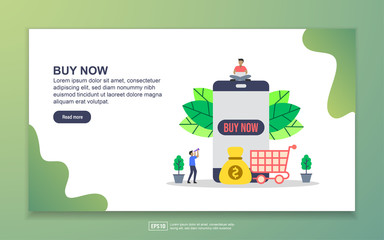 Landing page template of Buy now. Modern flat design concept of web page design for website and mobile website. Easy to edit and customize.