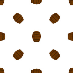 Wooden barrel for wine, beer. Seamless pattern